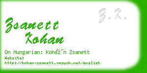 zsanett kohan business card